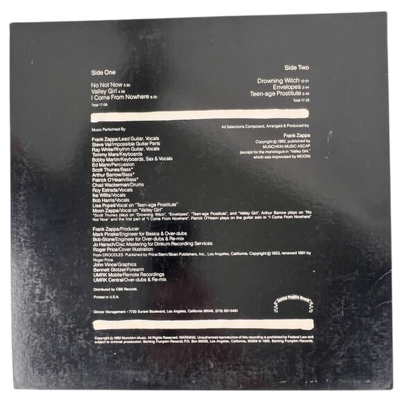 Frank Zappa Ship Arriving Too Late 2 Save Drowning Witch Vinyl LP Barking Pumpki - Picture 3 of 7